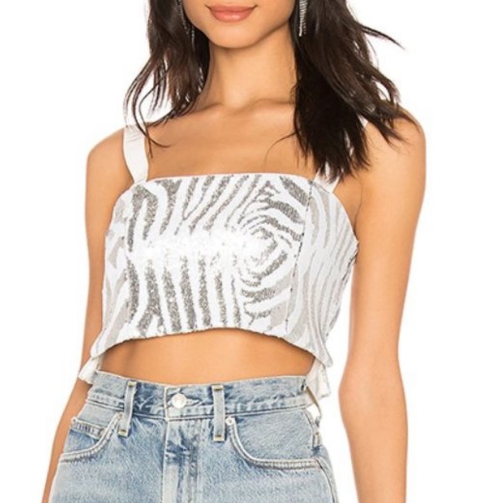 NBD zebra sequin top